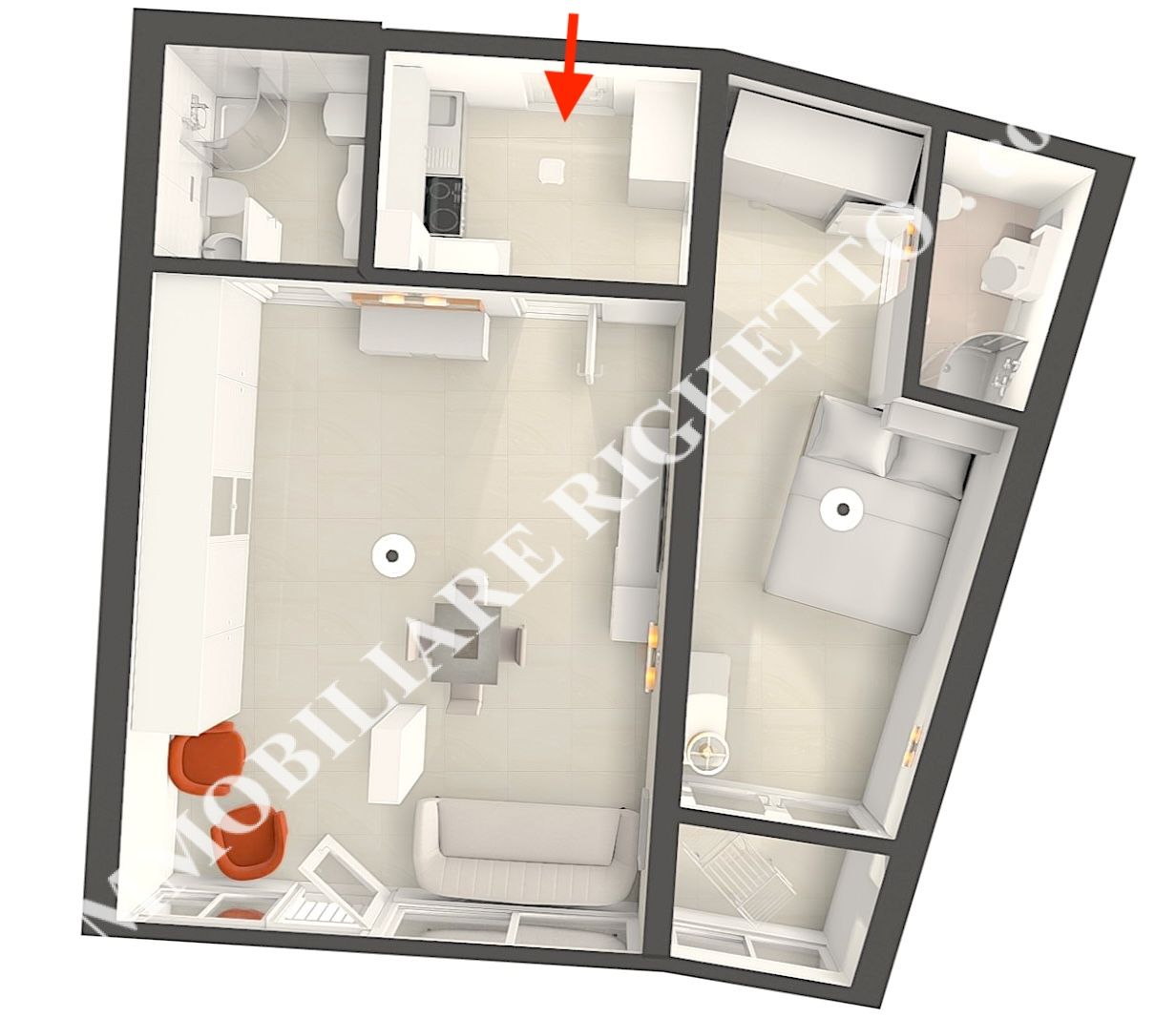 offer property for sale Bright flat with partial LAKE VIEW.